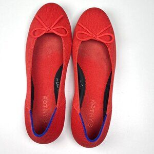 Rothy's The Ballet Flat in Glamour Red with Bow Size 8